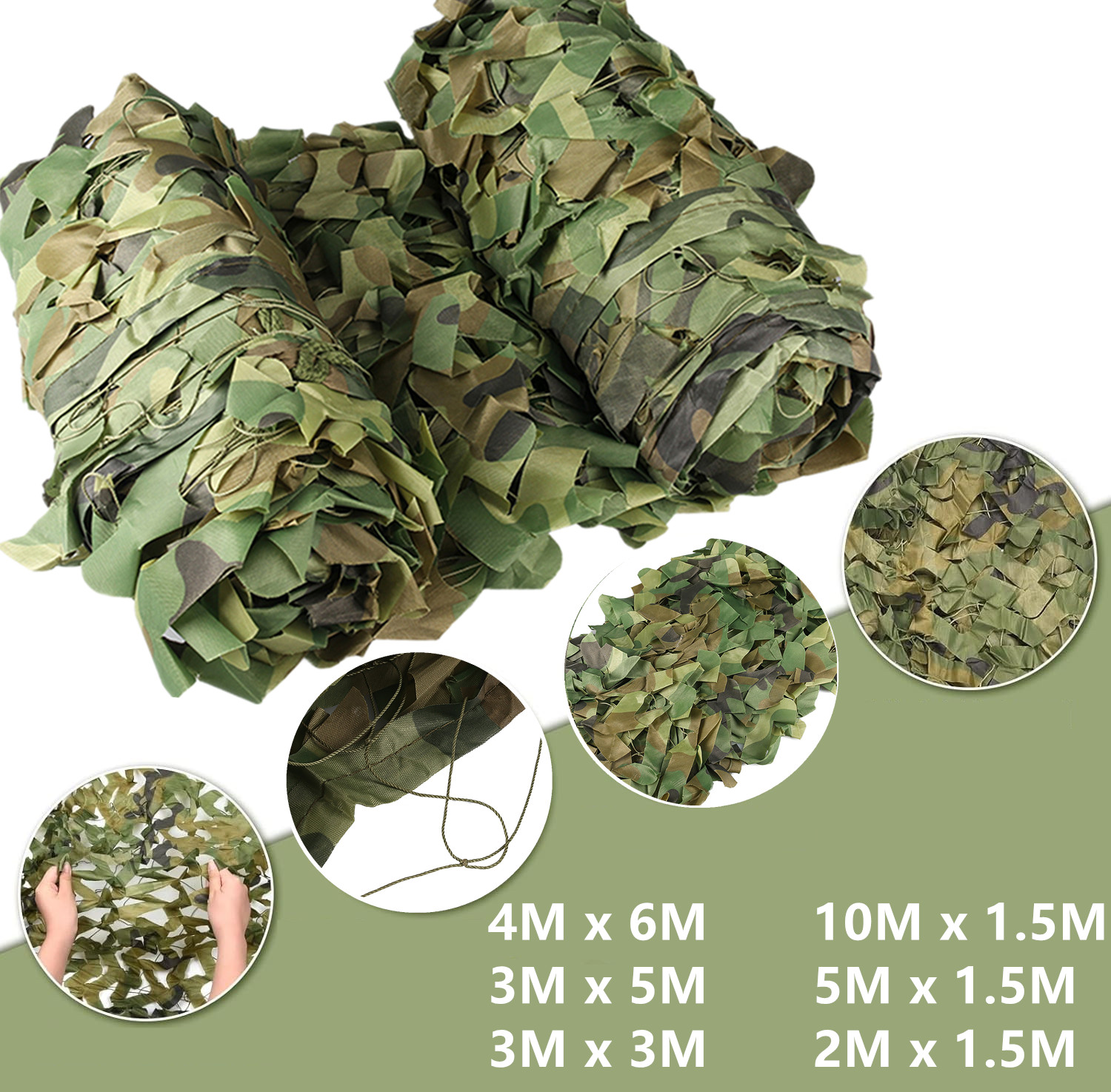 Outdoor Hunting Tent - Caça camuflagem net, 10m x 1.5m,