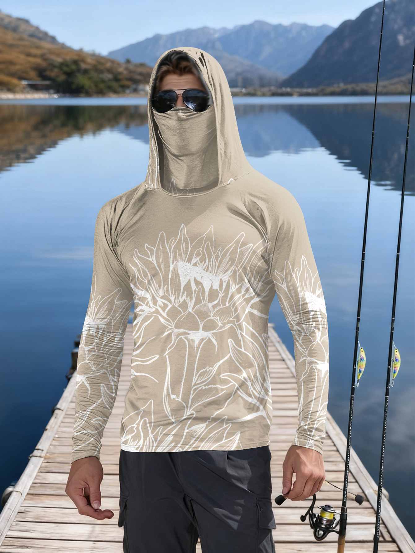 Outdoor Hunting Hoodie - Camisas de Pesca Masculinas com Proteção