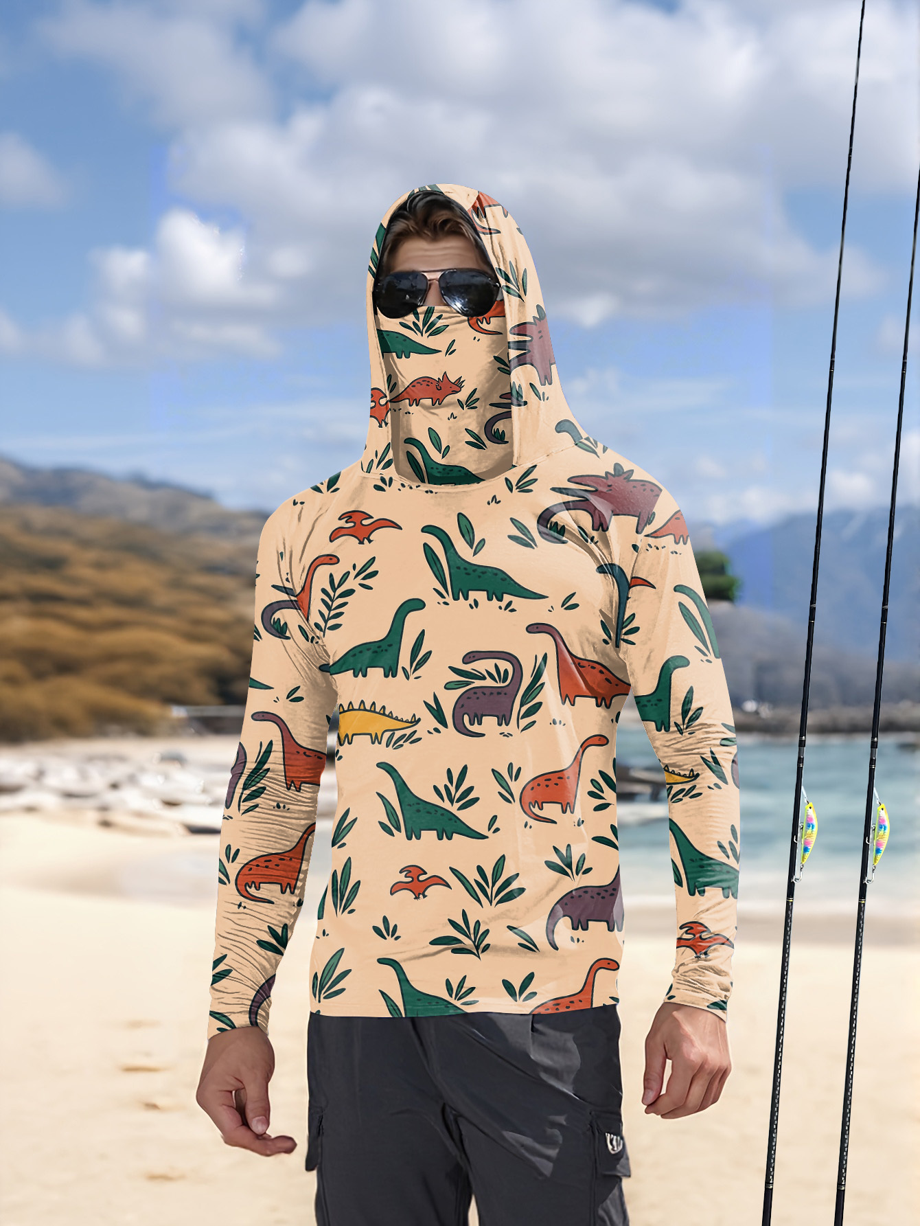 Hunting & Outdoor Supplies - Camiseta com capuz para pesca masculina,