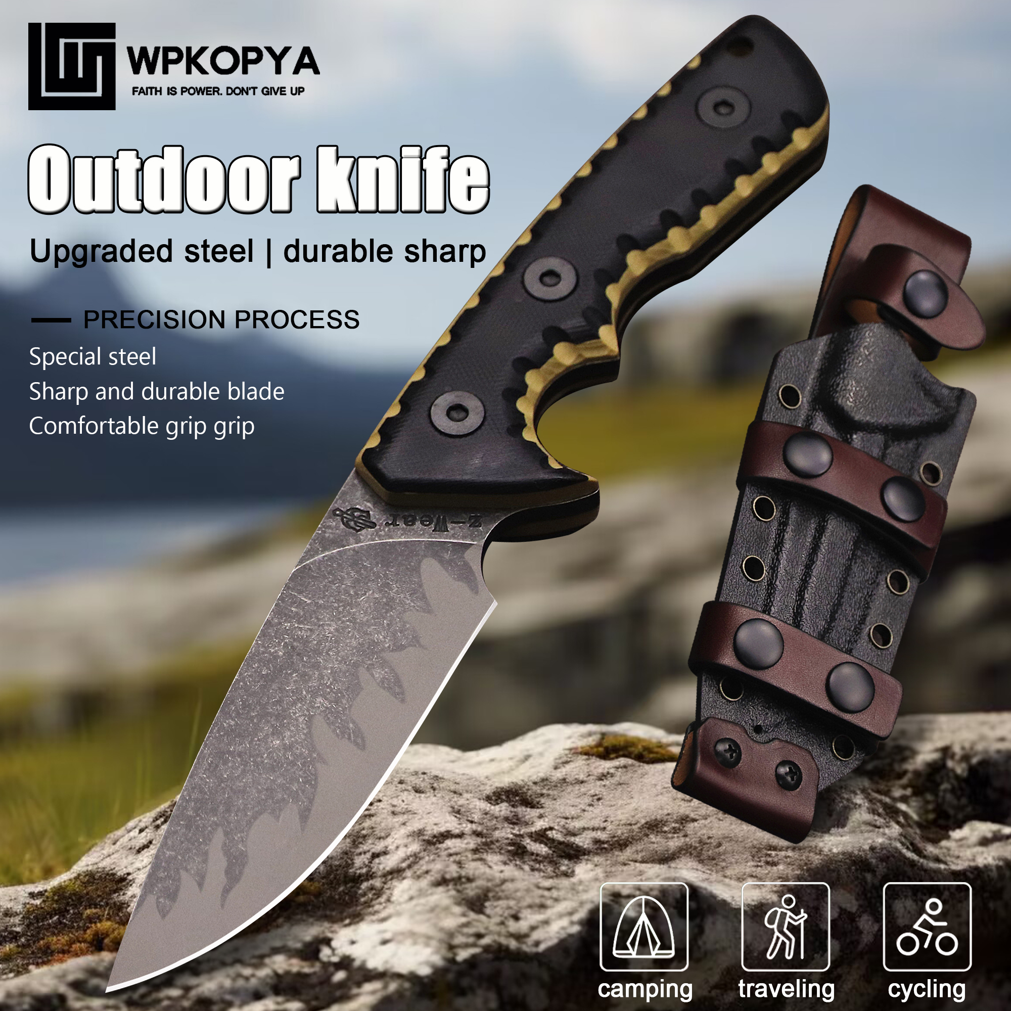 Hunting Knife Outdoor Edge - Faca Outdoor M-L (USA) DC53 Stone