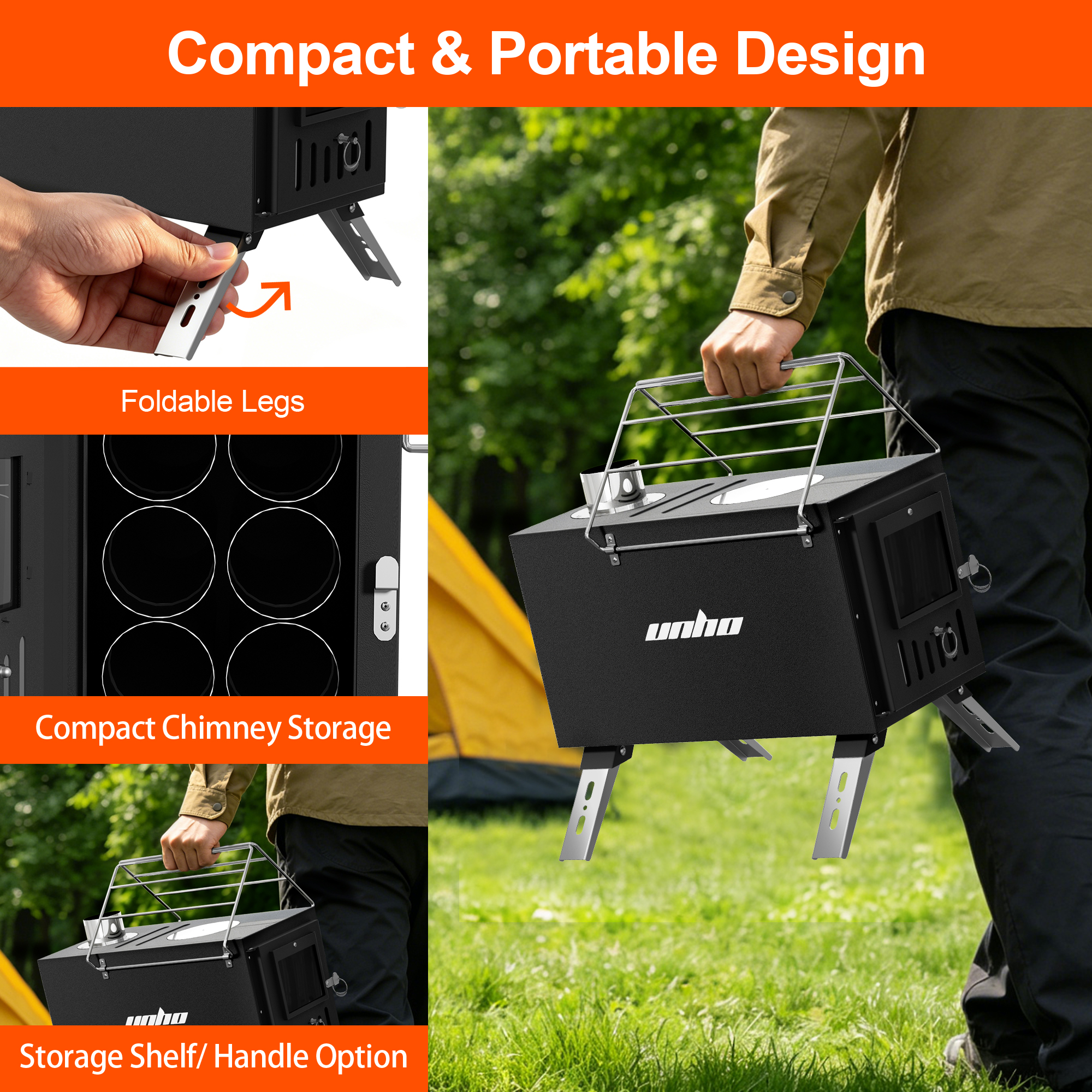 Outdoor Hunting Tent - Fogão para Barraca, Fogão a Lenha