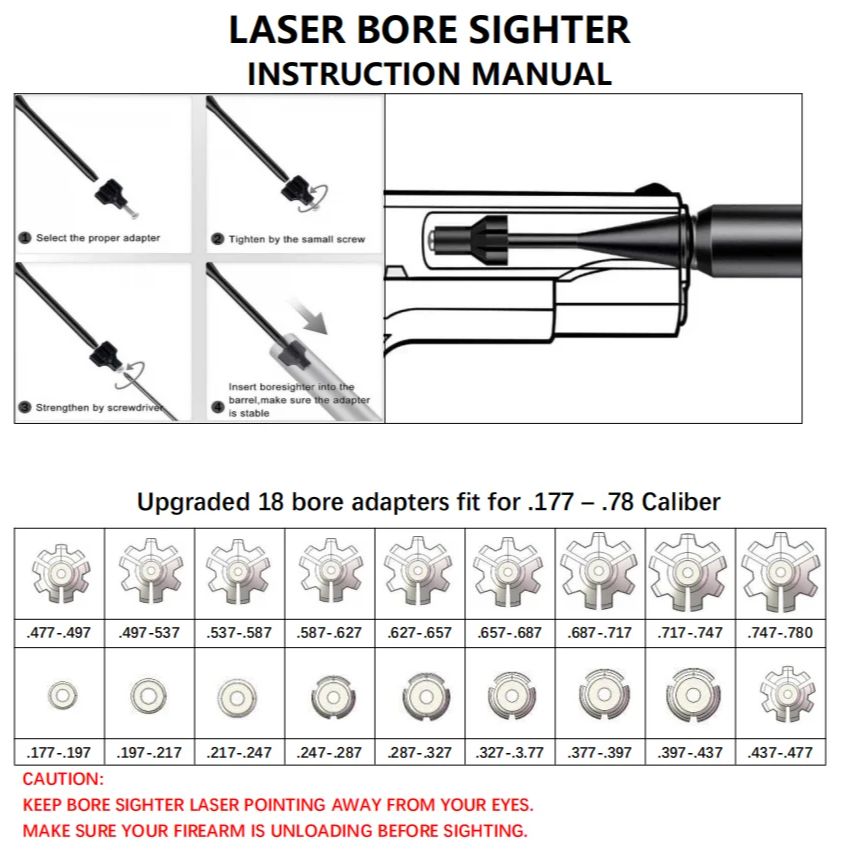 Laser Boresighter Kit - Kit borosighter a laser de carregamento
