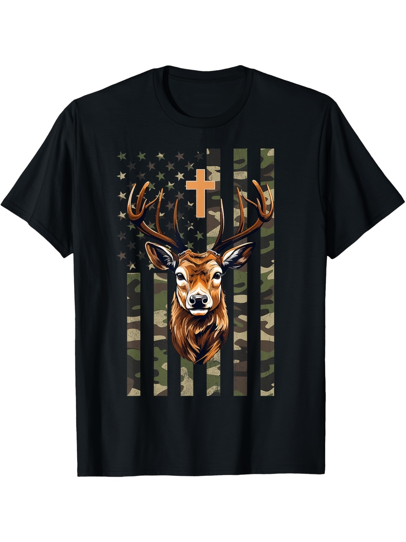 Hunting Outdoor Apparel - Camiseta Masculina Camuflada Cristã para Caça