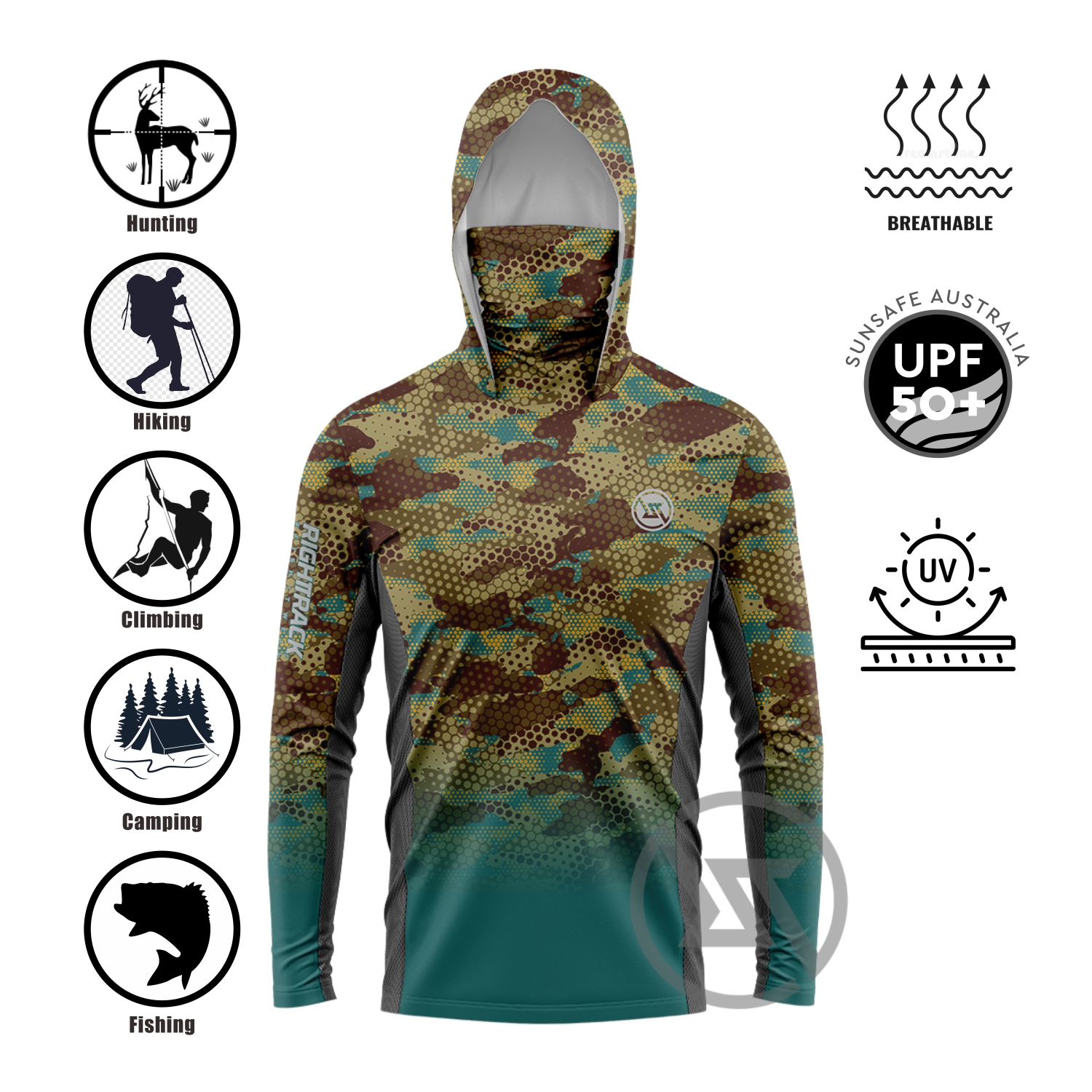 Outdoor Hunting Hoodie - Rt máscara hoodies camisas adequadas para