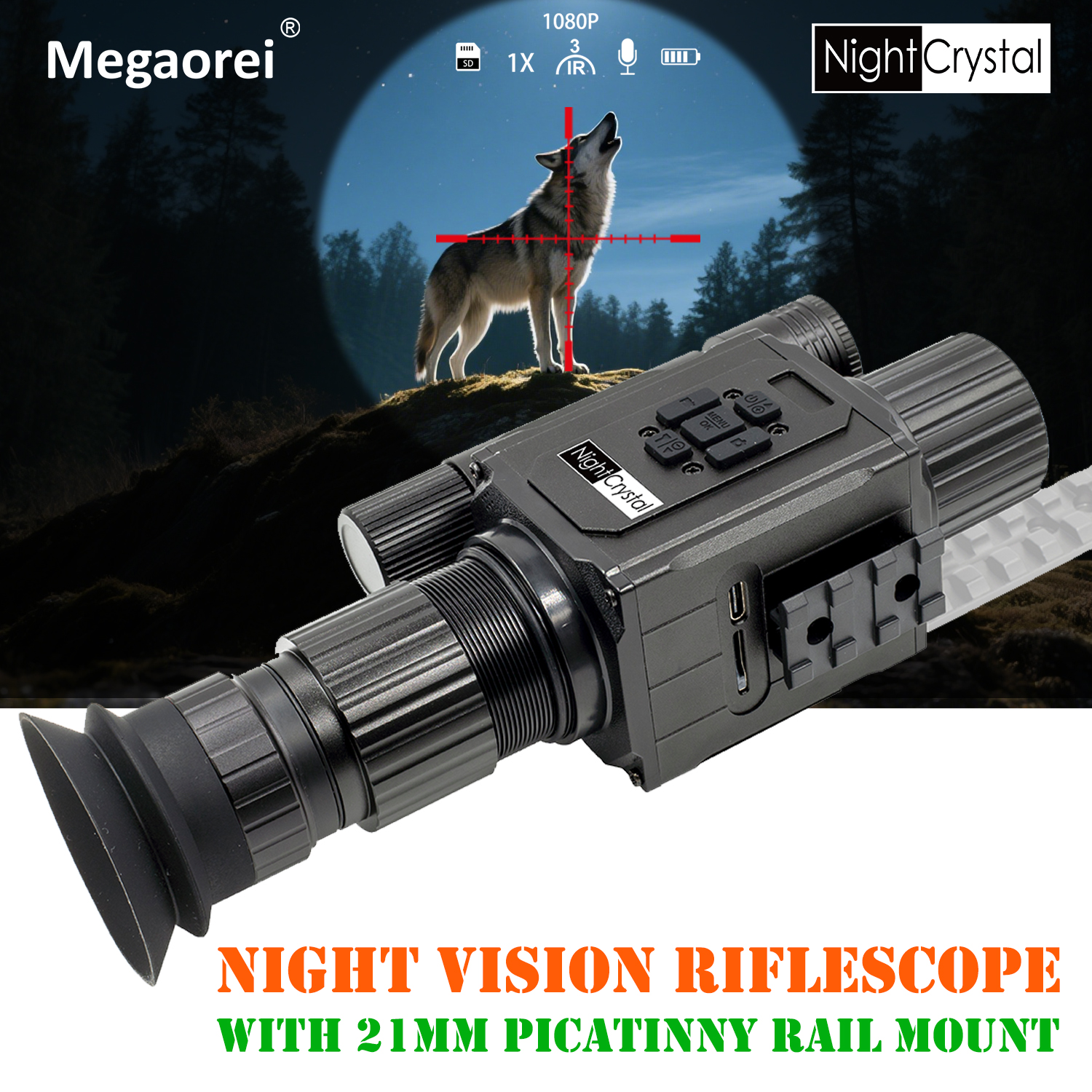 Monocular Night Vision - Megaorei NK008 Plus NightCrystal M6A Visor