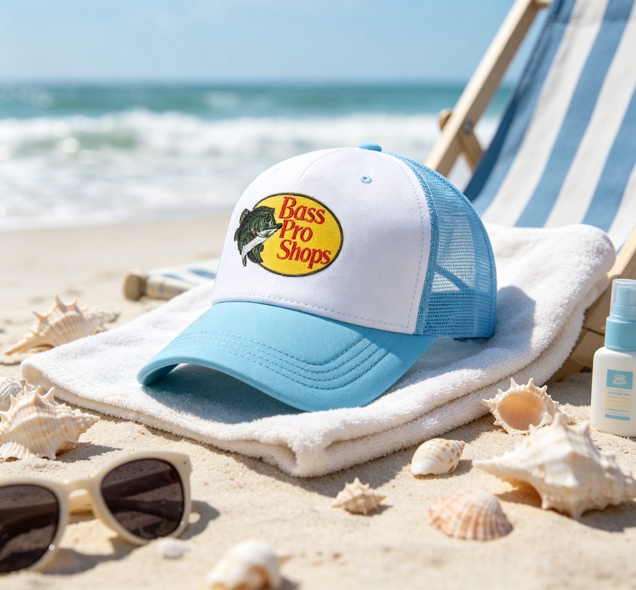 Outdoor Hunting Logo - Boné Trucker Clássico Bass Pro Shops,