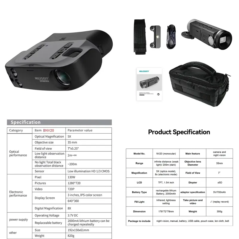 Hunting Outdoor Brands - Telescópio Digital de Visão Noturna NV20