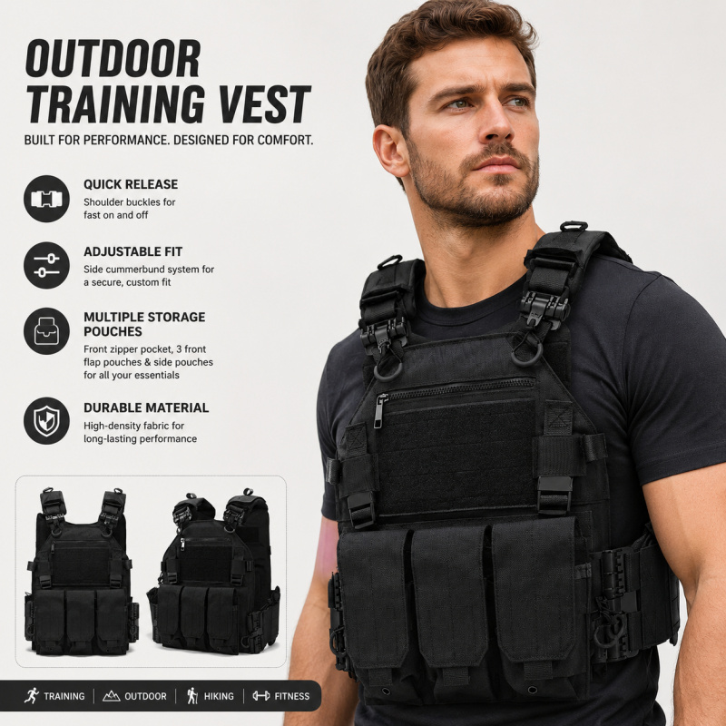 Colete Tático de Poliéster com - Outdoor Hunting Magazines avaliação e preço