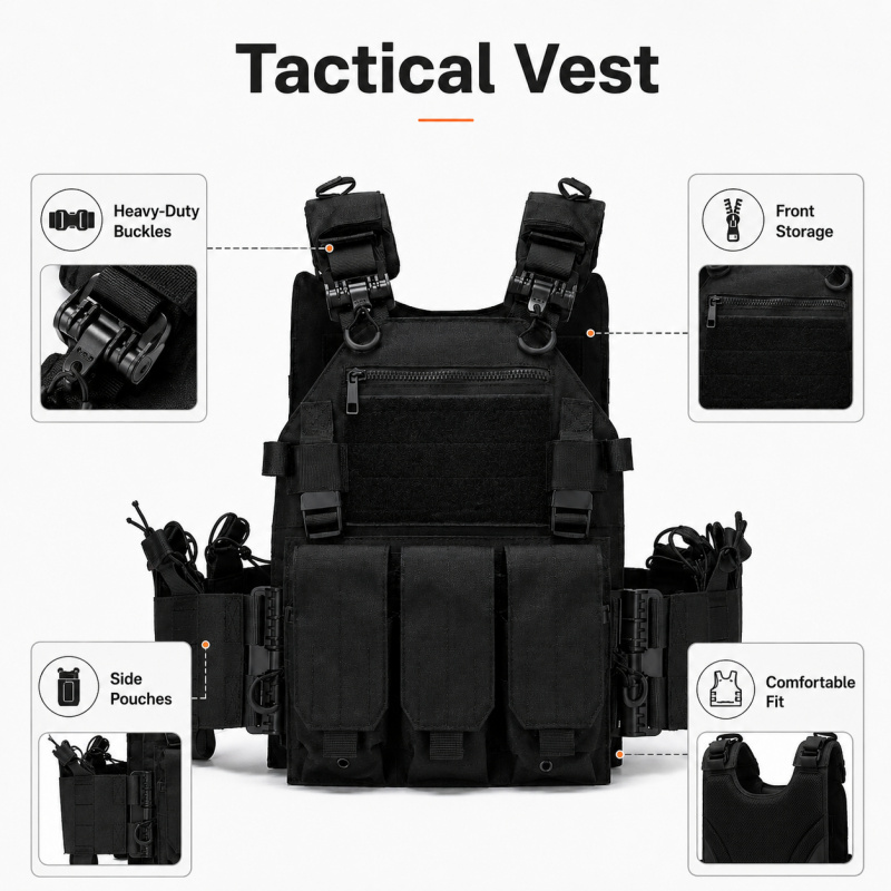 Colete Tático de Poliéster com - Outdoor Hunting Magazines avaliação e preço