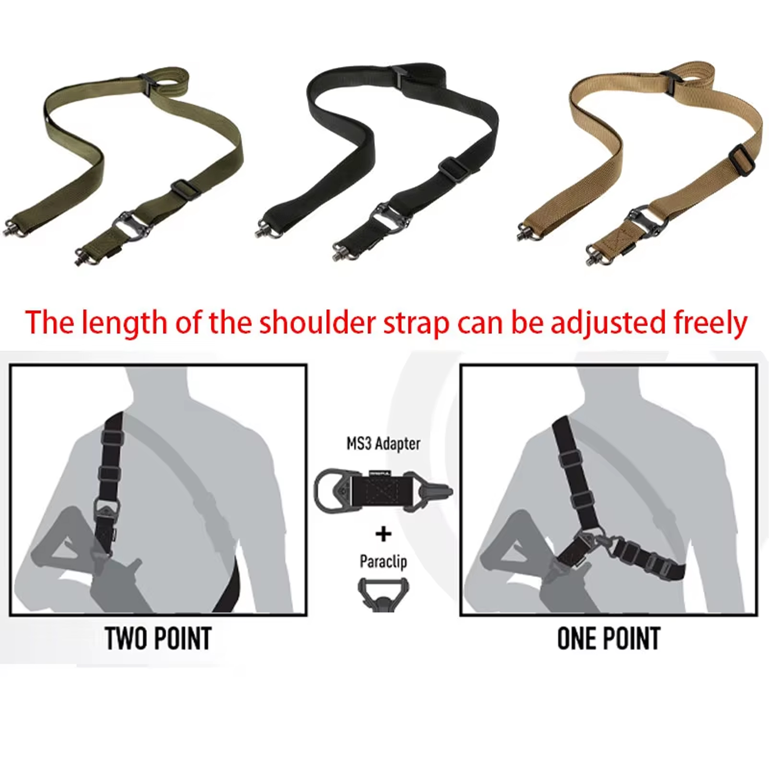 Pistola tática ms3 qd, 2 ponto - Rifle Sling Swivel avaliação e preço