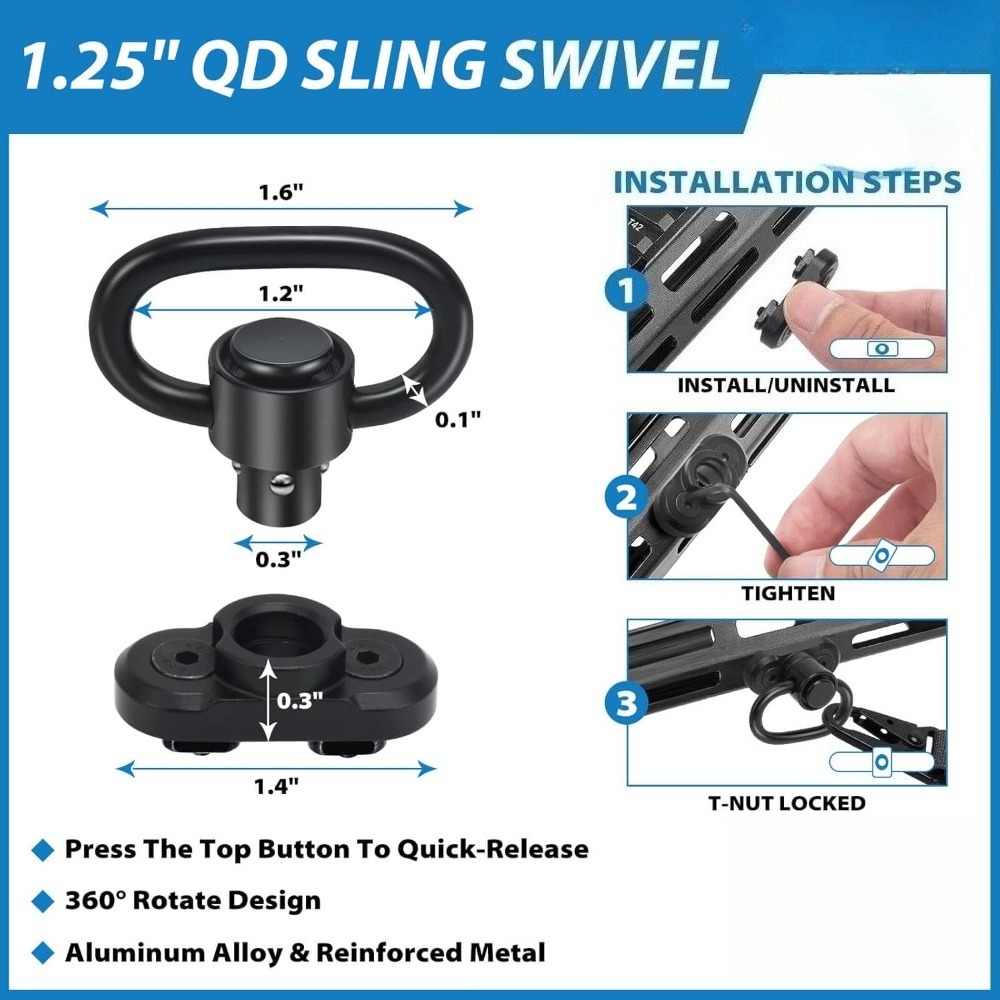 Bandoleira Tática de 2 Pontos  - Rifle Sling Swivel avaliação e preço
