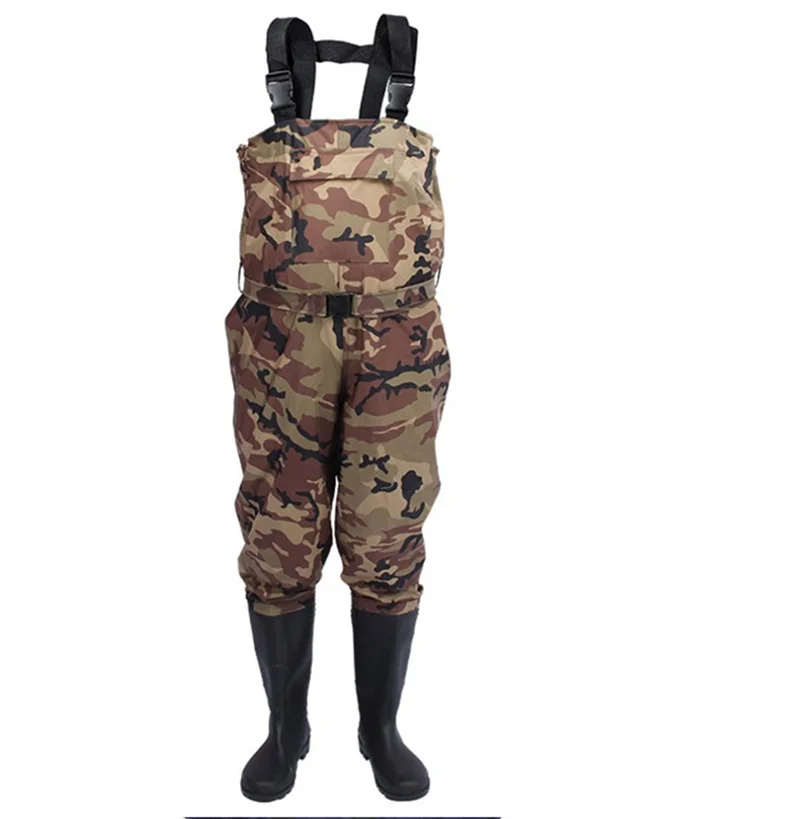 Camuflagem pesca wading calças - Outdoor Hunting Overalls avaliação e preço